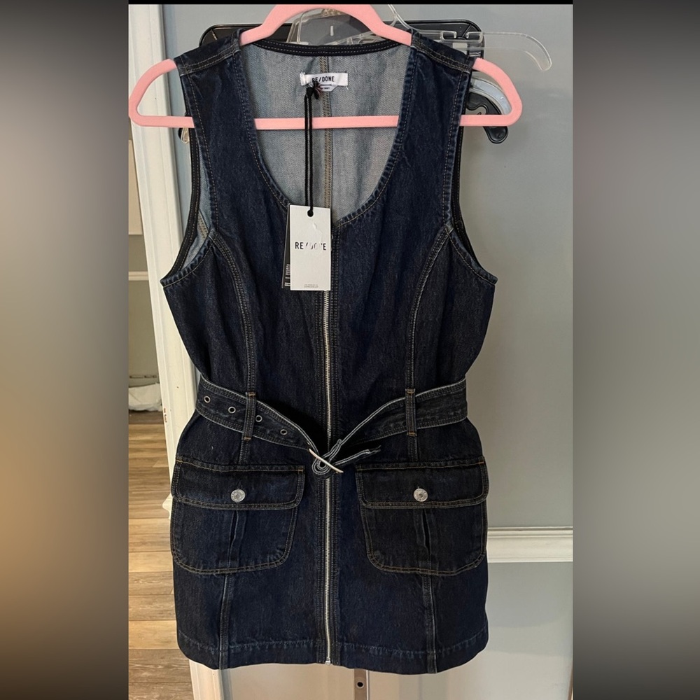 Re/Done Dark Blue Denim Mini Dress